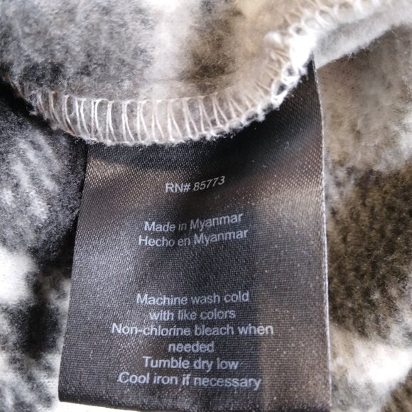 O'Neill  Half Zip Fleece Plaid Black and White Pullover Hoodie Size S - Picture 12 of 12